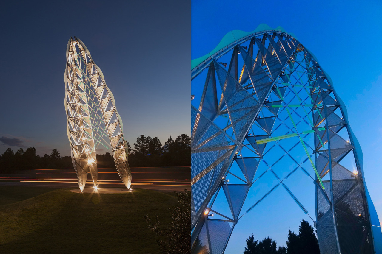 Ed Carpenter’s iconic Airport entrance sculpture, Ascendus, suggests the excitement of flight and evocations of wings, feathers, and, especially, ascent. | Image 4 | Ed Carpenter, Artist