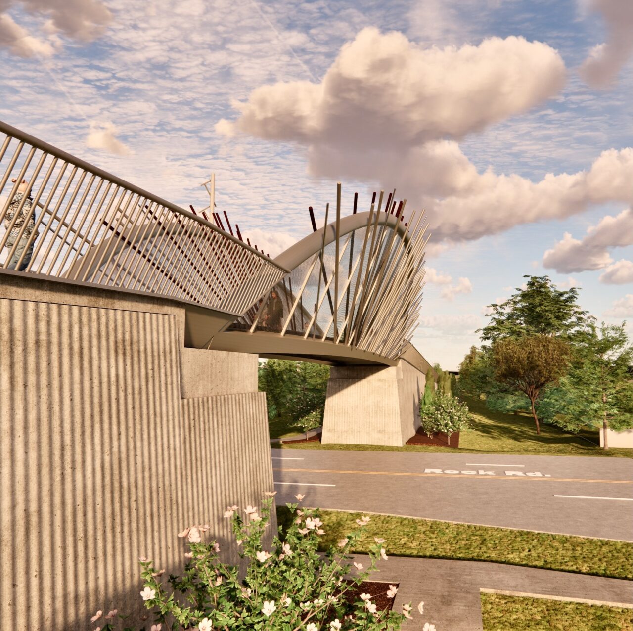 Redbud Trail pedestrian bridge over Rock Road | Image 3 | Ed Carpenter, Artist