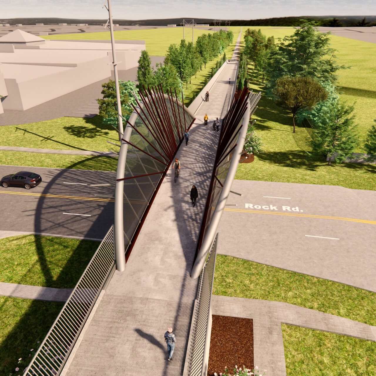 Redbud Trail pedestrian bridge over Rock Road | Image 4 | Ed Carpenter, Artist