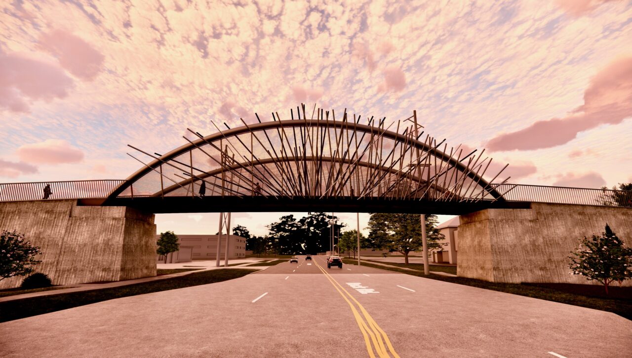 Redbud Trail pedestrian bridge over Rock Road | Image 5 | Ed Carpenter, Artist